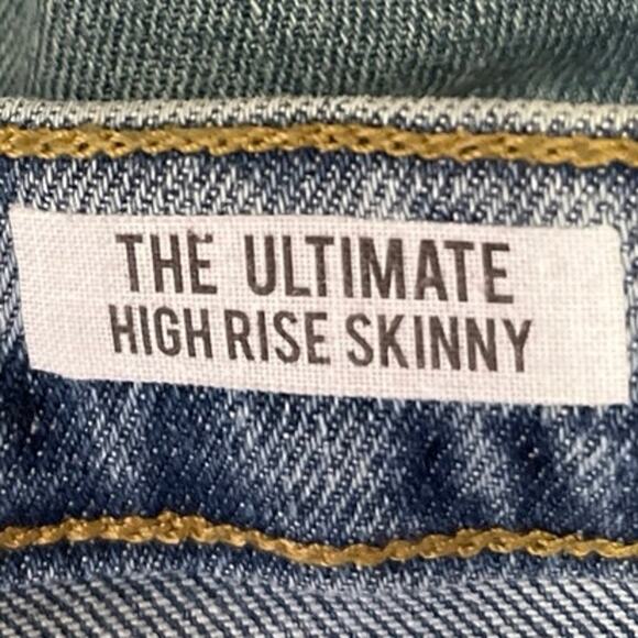 Kensie Women's Blue Ultimate High Rise Skinny Distressed Crop Denim Jeans Size 6 - Picture 5 of 6